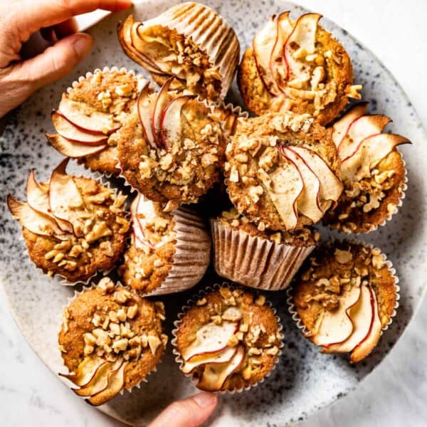 Almond Flour Apple Muffins on a plate